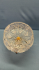 Heavy Glass Ornate Pedestal Bowl on Metal Base - 3