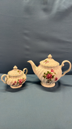 Matching English 6"H Teapot & Sugar Bowl