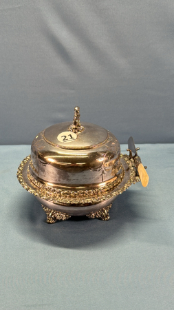 Silver Plate Footed Butter Dish