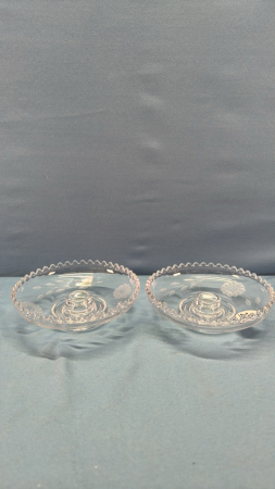 (2) Dish Type Cornflower 6" W Candle Holders