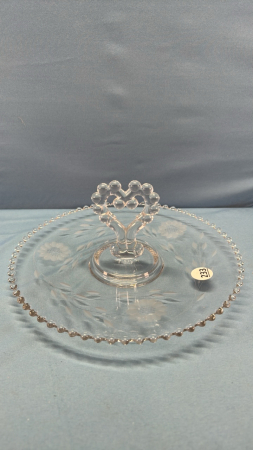 Cornflower 12" Beaded Cookie Platter with Handle