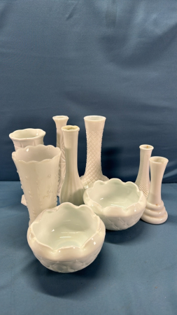 Selection of Milk Glass