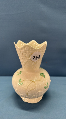 Beleek 6" vase with Shamrocks