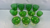 Green/Clear Glassware Lot - 5