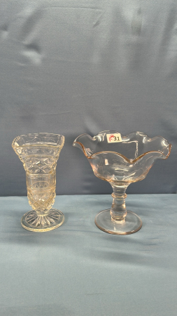 (2) 10" Tall Glass Pieces