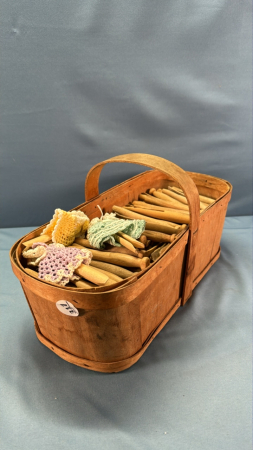 Basket of Wooden Clothes Pins