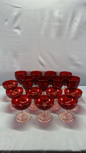 Ruby Red/Clear Glassware Lot