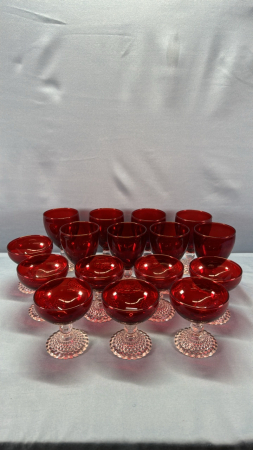 Ruby Red/Clear Glassware Lot