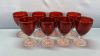 Ruby Red/Clear Glassware Lot - 6