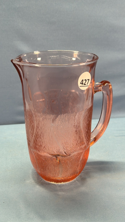 Pink Glass 8" Water Pitcher