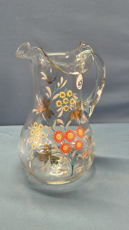 Glass Enameled 9" High Pitcher