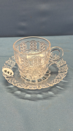 Glass Cup & Saucers