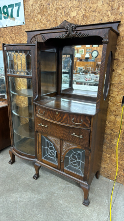 Oak Combination w/Bowed Glass China Cabinet