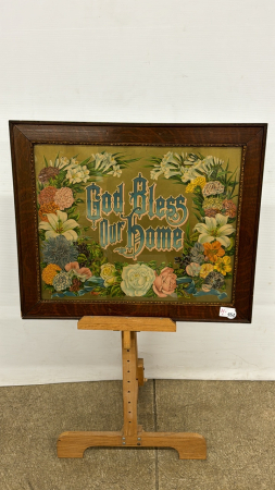 "God Bless Our Home" Print in Oak Frame
