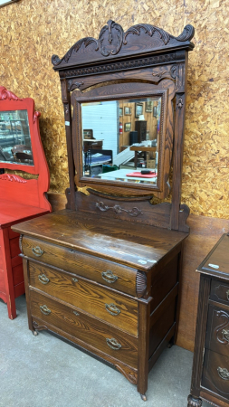 Antique Dresser with Bevelled Mirror