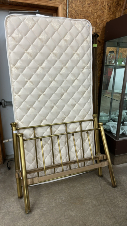 Single Bed with Brass Plated Head & Foot Board