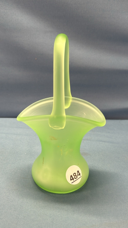 Frost Green Glass Basket