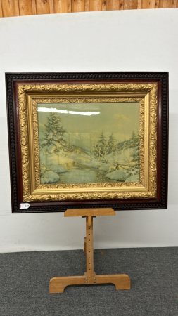 Winter River Scene Print in Chain style Frame