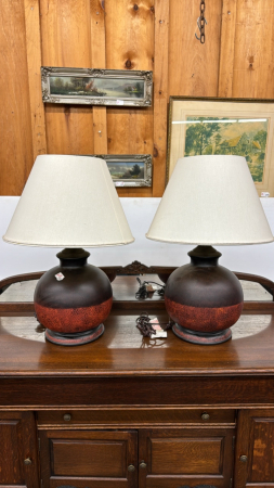 (2) Pottery Lamps