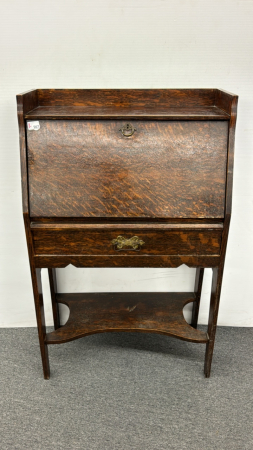 Fumed Oak Drop Front Secretary