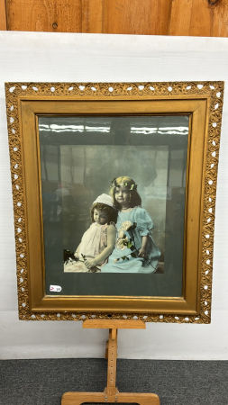 Victorian Girls Print in Ornate Frame