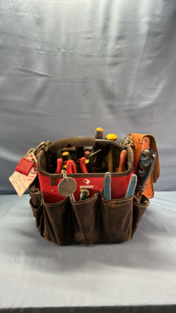 Husky Tool Pouch With Qunatity of Hand Tools