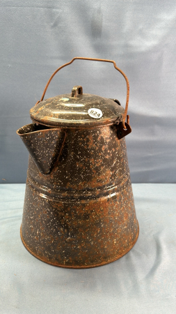 12" Tall Granite Kettle With Lid