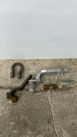 (3) Small Trailer Hitch & Clevis (Missing Pin)