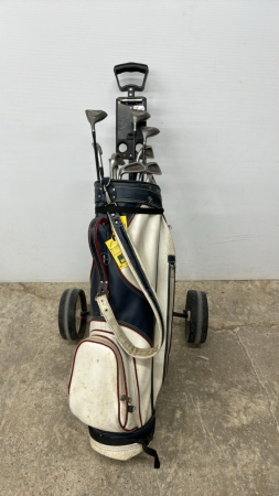 13 Piece Wilson Golf Club Set & Cart