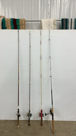 (4) Fishing Poles with Reels