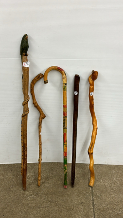 Assortment of (5) Wooden Canes