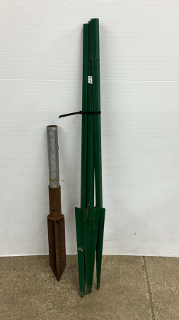 (3) 44" Long Metal Posts & Umbrella Post