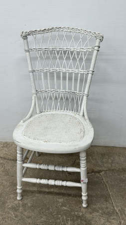 Painted Wicker Back Chair