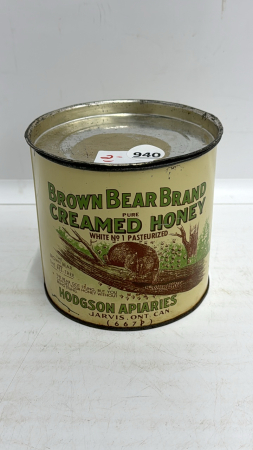 Brown Bear Brand Pure Creamed Honey 4lb Tin