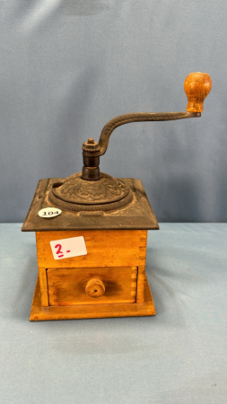 Coffee Grinder with Hand Crank & Drawer