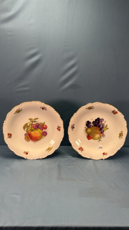 (2) 12" Bavaria Plates with Fruit D&eacute;cor