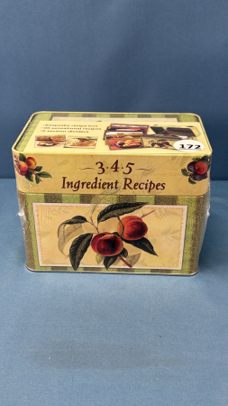 Tin Recipe Box with Cards