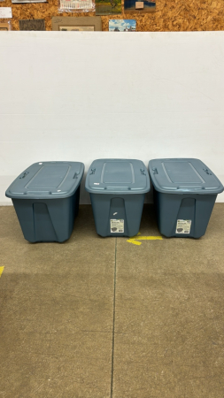 (3) 32 Gal Totes With Lids