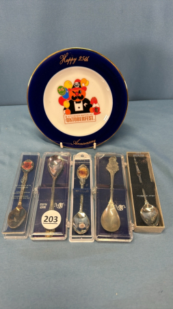 (5) Silver Plate Collector Spoons