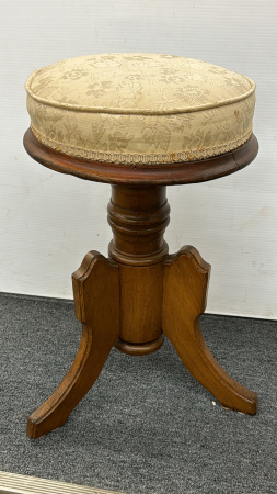 Round Organ Stool With Cushioned Top