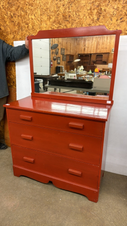 3 Drawer Dresser with Wall Hung Mirror