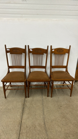 (3) Wooden Kitchen Chairs