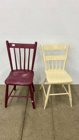 (2) Old Wooden Chairs