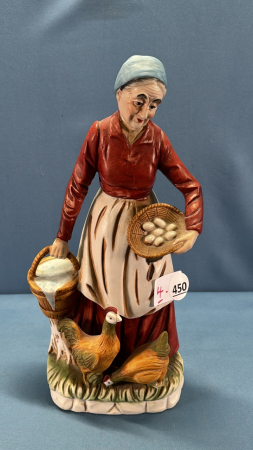 Lady Collecting Eggs Figurine