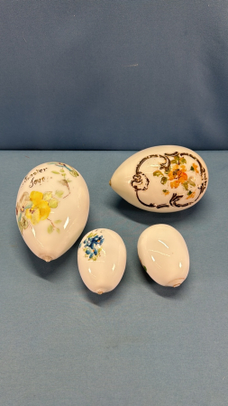 (4) Glass Easter Eggs