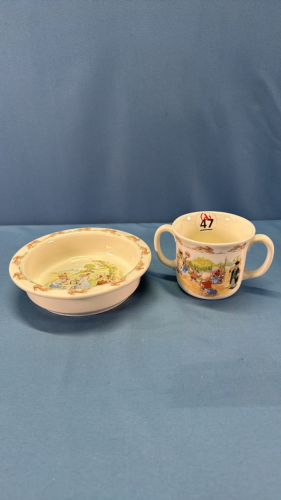 Royal Doulton Bunnykins Mug & 6"W Bowl