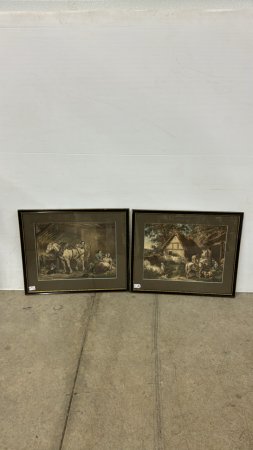 (2) Victorian Prints Painted by G. Morland