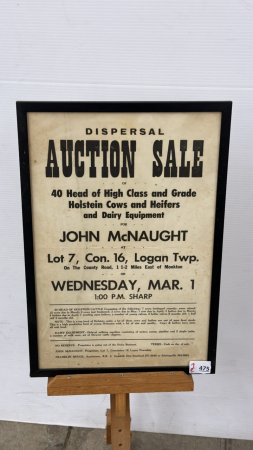 Framed Auction Sale Notice