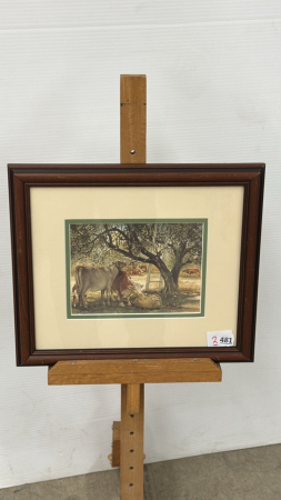 Cattle in the Orchard Print by Trish Romance