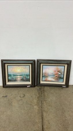 (2) Framed Seascapes on Canvas